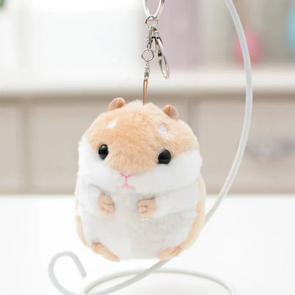 1PCS Stuffed 10cm Hamster Plush Doll Keyrings Animal Children Toys Key Chain Kawaii Dolls Kids Child Christmas Gifts Bag Pendant
