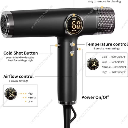 Professional 1800W High Power Brushless Salon/Barber Hair Blower Dryer Motor High Speed Negative Ion Hair Dryer Styling Tools