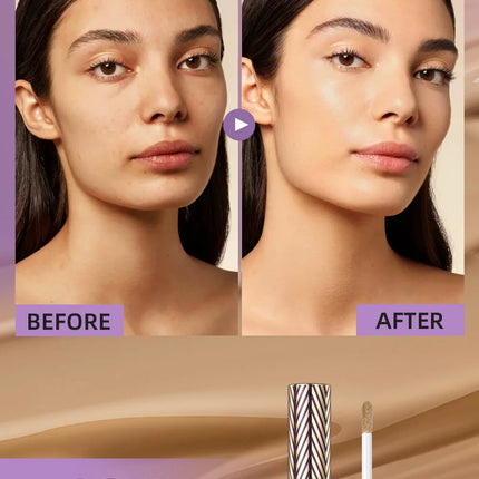 QIBEST Concealer Waterproof and Sweat Resistant Long Lasting Concealer Blush Cover Stains Acne Marks and Fade Dark Circles