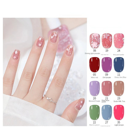 10ml Pink Water-based Nail Polish Long Lasting Tearable Quick Dry No Bake Semi-permanent Varnish DIY Fashion Manicure 6 Color