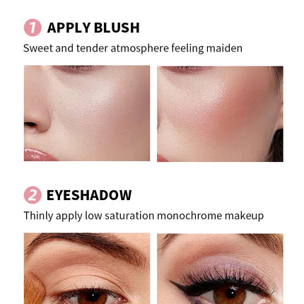 Color-Changing Blush Stick Blusher Cream 3-in-1 Pink Color with Long-Lasting Makeup Easy Application