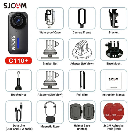 SJCAM C110 plus 4K Sport Camera Action Camera Gyro Stabilization 170° Wide Angle Vlog Cam for Stream Outdoor Cycling Diving