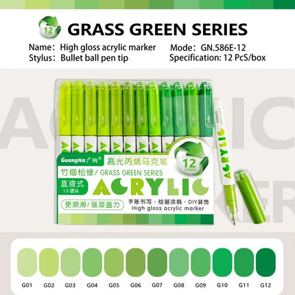 Guangna 168/72 Colors High Gloss Acrylic Marker Pen Set,Hard Headed Drawing Pens,Professional-Grade Paint Pen for DIY Graffiti