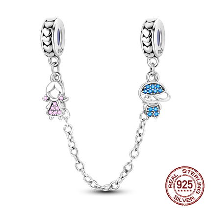 925 sterling silver boys and girls lovers pendant charms Fit 4MM hole diameter bracelet charm beads necklace Diy female jewelry