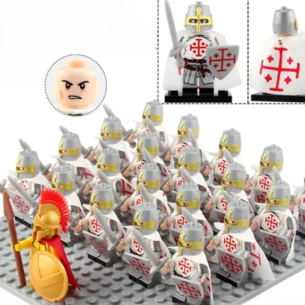 21PCS Medieval Ancient Roman Warrior Series Spartan 300 Warrior Children's Building Block Toys DIY Micro Scene Ornaments