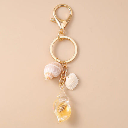 Fashion Summer Beach Shell Keychain Women Girls Conch Key Ring Pendants for Handbag DIY Handmade Jewelry Gifts