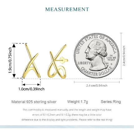 BAMOER 925 Sterling Silver X Stud Earrings for Women, 18K Gold Plated Hypoallergenic Earrings Chic Jewelry Gift for Daily Wear