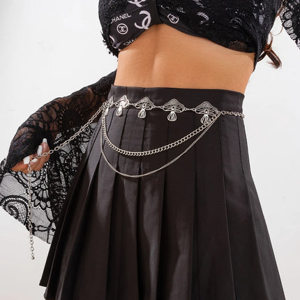 KunJoe Fashion Love Heart Adjustable Belt Multilayer Metal Chain Belly Waist Chain Women Hip Hop Skirt Waistband Y2K Accessories