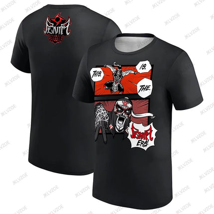 Summer 2025 New Collection: Black Penta Cartoon Men's and Women's T-shirts, WWE Children's/adult Wrestling T-shirts