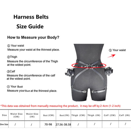 Adjustable PU Leather Restraints Set - Premium Handcuffs & Body Harness for BDSM Play, Adult Games
