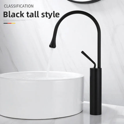 Modern Basin Faucet Brushed Gold Black Silver Faucet Deck Mounted Basin Sink Tap Mixer Hot Cold Brass Tap for Bathroom