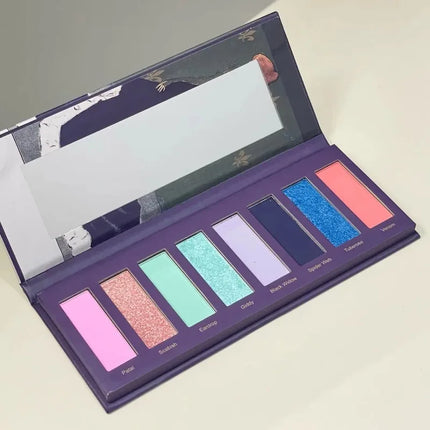 8 Colors Gothic Pearlescent Purple Eyeshadow Palette Oil Painting Style Matte Punk Metallic Chameleon Smoked Eye Pigment Makeup