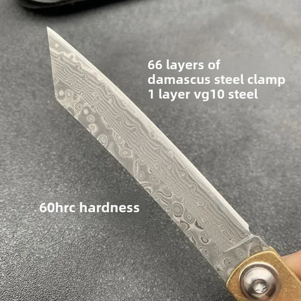 Higonokami Japanese Mini Pocket Folding Knife VG10 Damascus Steel Family Standing Durable Sashimi High Hardness Barbecue Tools