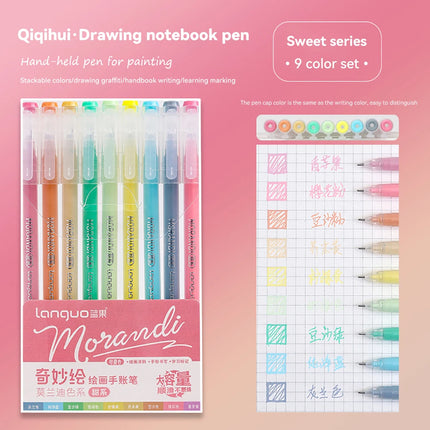 105Color Hand Account Gel Pen Languo Morandi Retro Pen Large-Capacity Color Handbook Pen For Student Painting Graffiti Writting