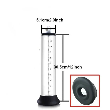 Acrylic Vacuum Cylinder Replacement Set for Men, Clear Manual Pump Tubes Extender Trainer Adult Accessories