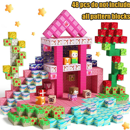 Magnetic Building Blocks New Mine World Magnetic Snow Ice Castle Construction Brick Cube STEM Boy Girl Children Toy Set Gift