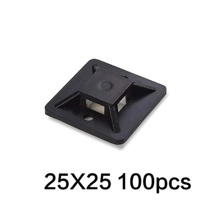 100PCS Cable Tie Base Mount With Glue Wire Removable Self Adhesive Wall Holder Car Fixing Seat Clamps Suction Positioning Sucker