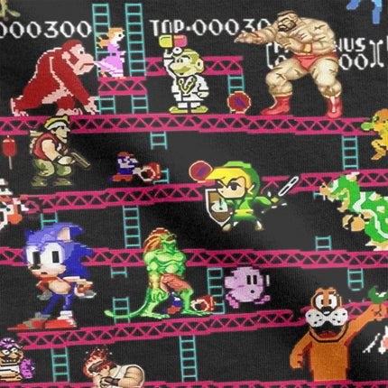 Fun Arcade Game Collage T-Shirts Men Women's Crew Neck Cotton T Shirts FC Console Game Short Sleeve Tees Plus Size Clothes
