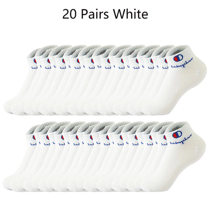 5/10/20 Pairs Men Ankle Socks Cotton Brand Classic Fashion Black White Socks Breathable Mesh Athletic Sports Socks for Summer