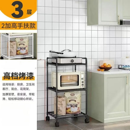 Kitchen storage cart for shelves - multi-level floor-standing household storage unit - bathroom shelf organizer