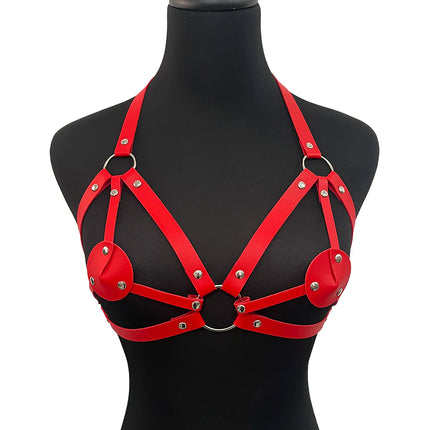 Women Sexy Fashion Chest Harness Pu Leather Bondage Lingerie Harness Belt Bdsm Gothic Punk Exotic Fetish  Festival Rave Outfit