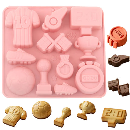 11-Cell Football Theme Design Silicone Chocolate Cake Mould DIY Candy Chocolate Mold Ice Cube Tray Kitchen Dessert Baking Tools