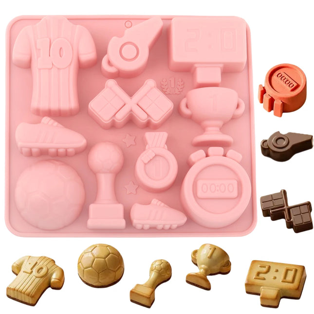 11-Cell Football Theme Design Silicone Chocolate Cake Mould DIY Candy Chocolate Mold Ice Cube Tray Kitchen Dessert Baking Tools