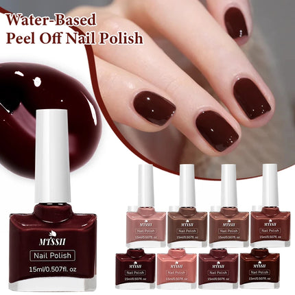 8pcs/set 15ml Water-Based Nail Polish Long Lasting Quick Drying No Need of Lamp to Cure Nail Supplies Vernis for Nails Manicure