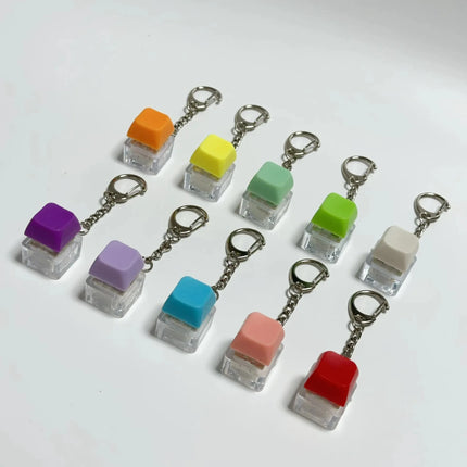 New Stress Anxiety Relief Keyboard Keychain Four Finger Button for Office Home Adults Kid Decompression Clicker Hot Gadget Gifts