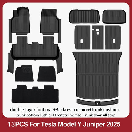 Floor Mats For 2025-2026 Tesla Model Y Juniper Premium/Performance TPE Floor Liner& Accessories Full-Door Sill Protective Cover