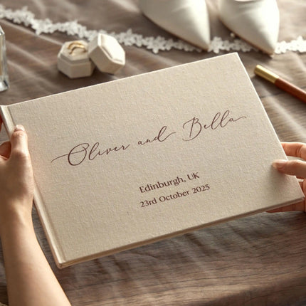 Custom Linen Wedding Guest Book Polaroid Photo Album Engagement Anniversary Scrapbook Reception Keepsake Book Birthday book