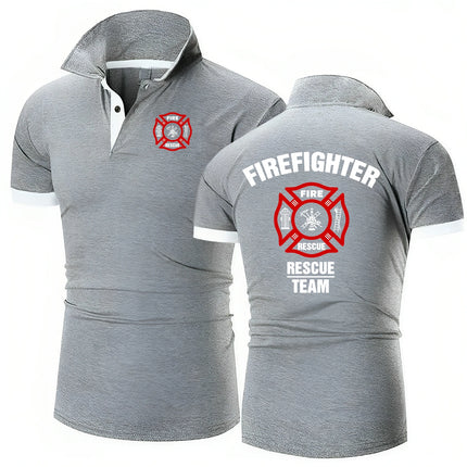 Firefighter Rescue Team Polo Shirt Fashion Men's Summer Short Sleeve High Quality Casual All-Match Slim Fit Polo Shirts Tops