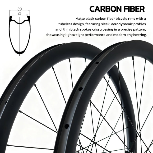 Gravel Wheelset 700c Carbon Road Wheels Clincher Disc 38/45/50mm Depth 28mm Width 36T Ratchet Center Lock UD Matte for Road Bike