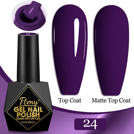 7ml Color Gel Polish Set Popular Series Nail Polish Smooth Texture Colorful Manicure UV LED Soak Off Nail Art Semi Permanent Shi