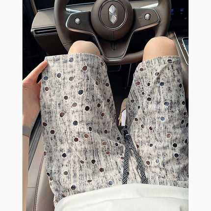 2026 Summer New Mens American Retro Polka Dot Print Colorful Loose Streetwear Outdoor Fashion Casual Sports Shorts