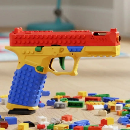 SIG17 Building Blocks Toy Gun Auto Firing Eject Shell Blowback Soft Bullet Pistol Outdoor War Game for Boys Adults Gift