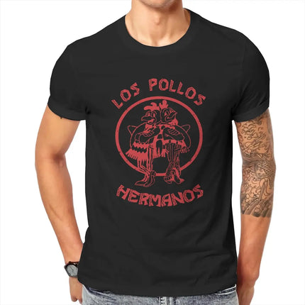 Funny Los Pollos Hermanos Breaking Bad  T-Shirt Men Crewneck Cotton T Shirt Chicken Brothers Short Sleeve Tees Printing Tops