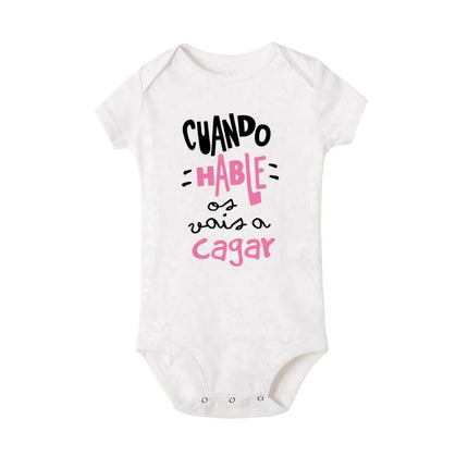 When I Talk You Mess Up The Gift Print Baby Rompers Infant Bosysuit Baby Cute Cloths Newbron Short Sleeve Bodysuits Toddler Gift