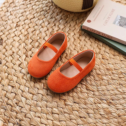New Girl Dresses Casual Shoes Simple Fashion Children Leather Shoes Solid Color Spring Autumn Kids Princess Ballet Flat Shoes