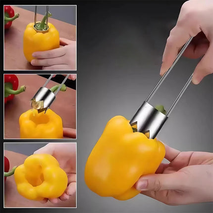 /KQM/Stainless Steel Fruit Core Remover Pear Bell Peppers Pitter Extractor Tool Versatile Vegetable Core Puller Kitchen Gadgets