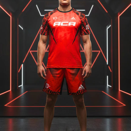 2026 Summer ACA Fight Sports Set Men's Green Graphic Rash Guard T-shirts & Shorts Sets Quick Drying MMA Training Combat Suit