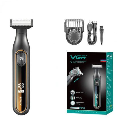 VGR Razor Professional Shaver Portable Body Hair Trimmer IPX6 Waterproof Beard Trimmer Rechargeable Shaver Electric Men V-360