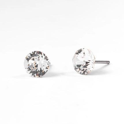 (Wholesale) Stainless Steel Stud Earrings Genuine Crystals from Austria for Women Girls Wedding Party Jewelry 4/6/8mm