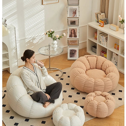 Lazy Sofa Sofa Chair balcony Leisure sleep Sofa living room sofas Modern easy chair small Sofa with Stool Bedroom Furniture