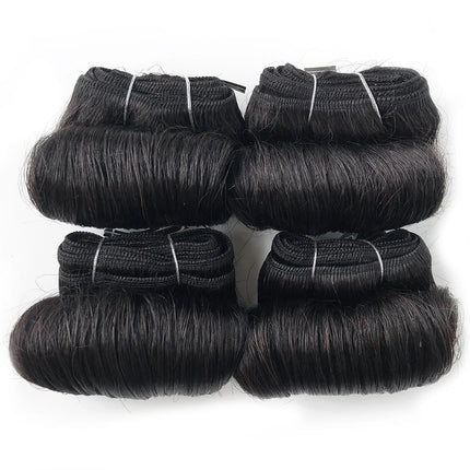 10A Raw Hair Indian Bouncy Curly Bundles 100% Virgin Human Hair Bundles 4 Bundles Deal Short Cut Hair Extensions