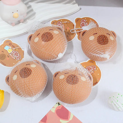 1PCS Cute Capybara Squishy Stress Relief Toy Cute Cartoon Animal Squeeze Fidget Toys,  Playing Funny Dolls Birthday Gift