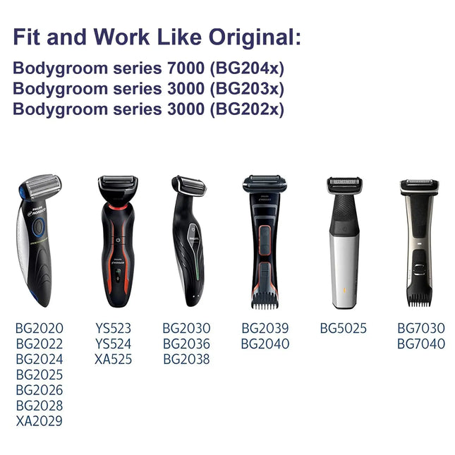 LISI BG2000 Replacement Head Fit for Philips Norelco Bodygroom Series 7000 BG7030 BG7040 BG5025 BG2030 BG2040 Beard Trimmer