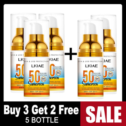 LKIAE Spf 50+ Sunscreen, UVA, UVB Protection, Prevents Sunburn, Skin Darkening, Pigmentation, Anti-Wrinkles, With Aloe Vera