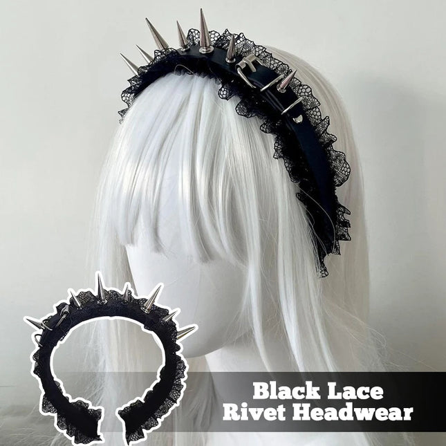Stylish Goth Punk Headwear for Women Metal Rivet Headband Fashion Hair Band Cosplay Accessory Silver Golden Hair Decoration