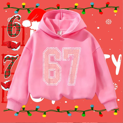 Kids Christmas Sweatshirt 67 Graphic Pullover Toddler Boys Girls Winter Casual Long Sleeve Top